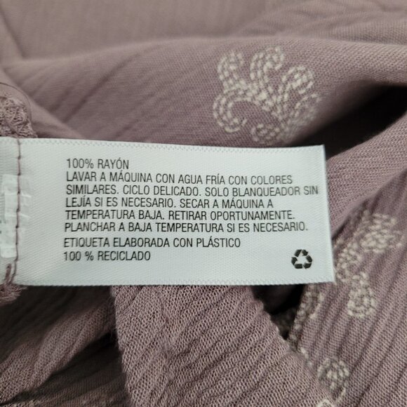 Mossimo Lavender Paisley Flutter-Sleeve Tie Front Top - Picture 6 of 8